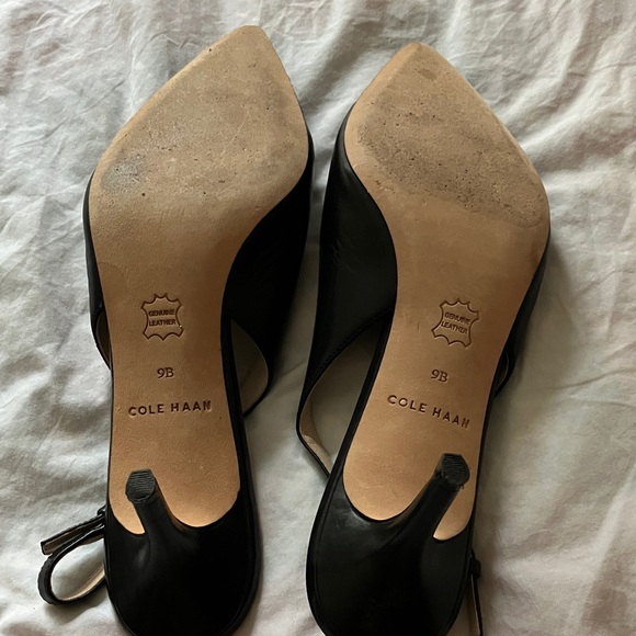 Cole Haan Black Slingback Heels - Picture 3 of 5